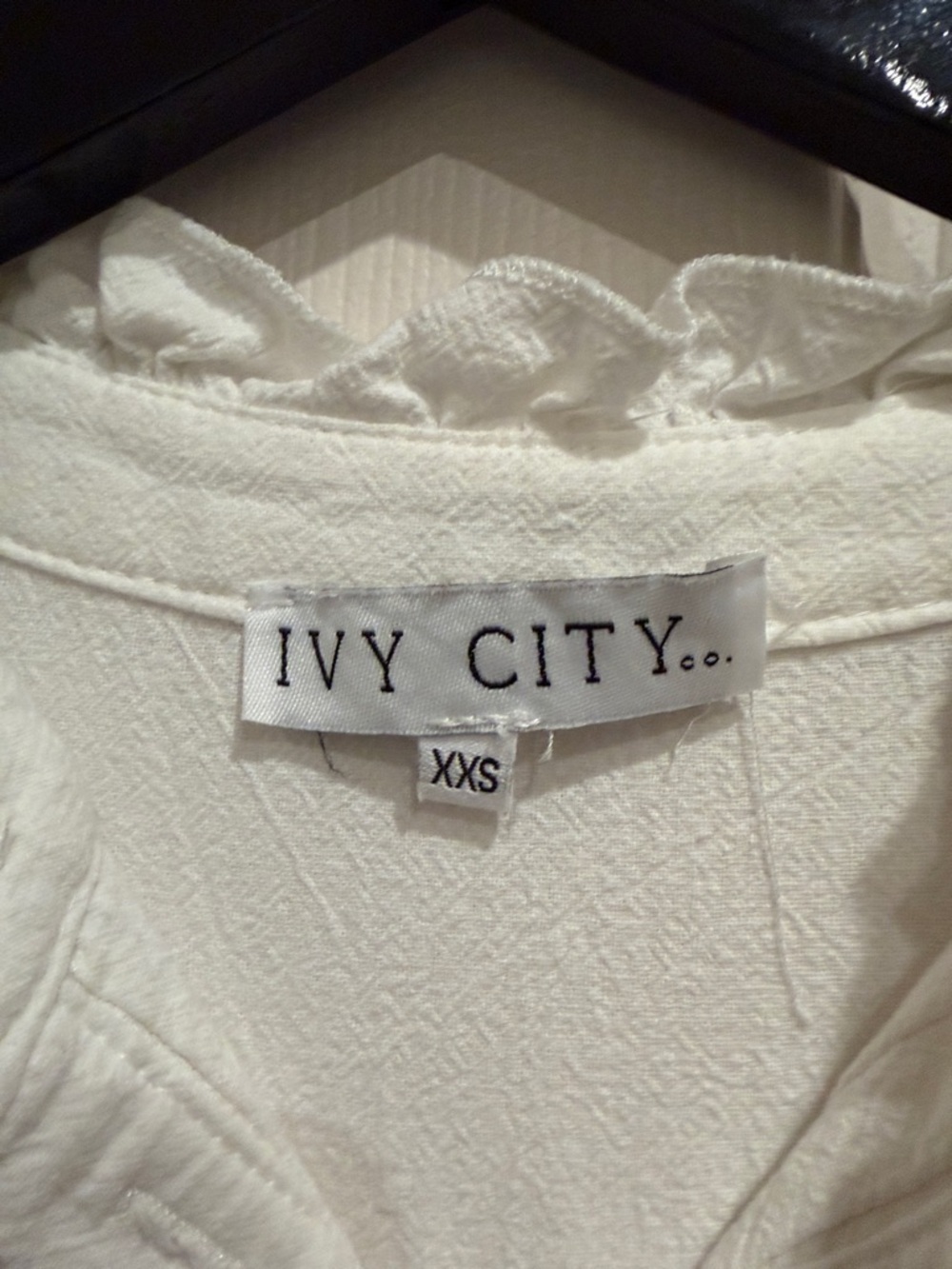 Ivy City Co. Santorini White Tiered 100% Cotton Dress with Navy Embroidered Trim - Picture 2 of 6
